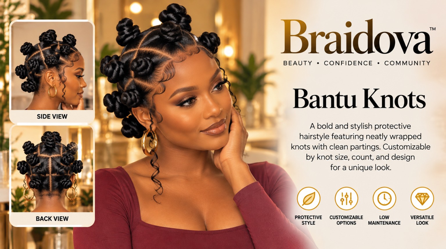 Bantu Knots - Braidova visual reference