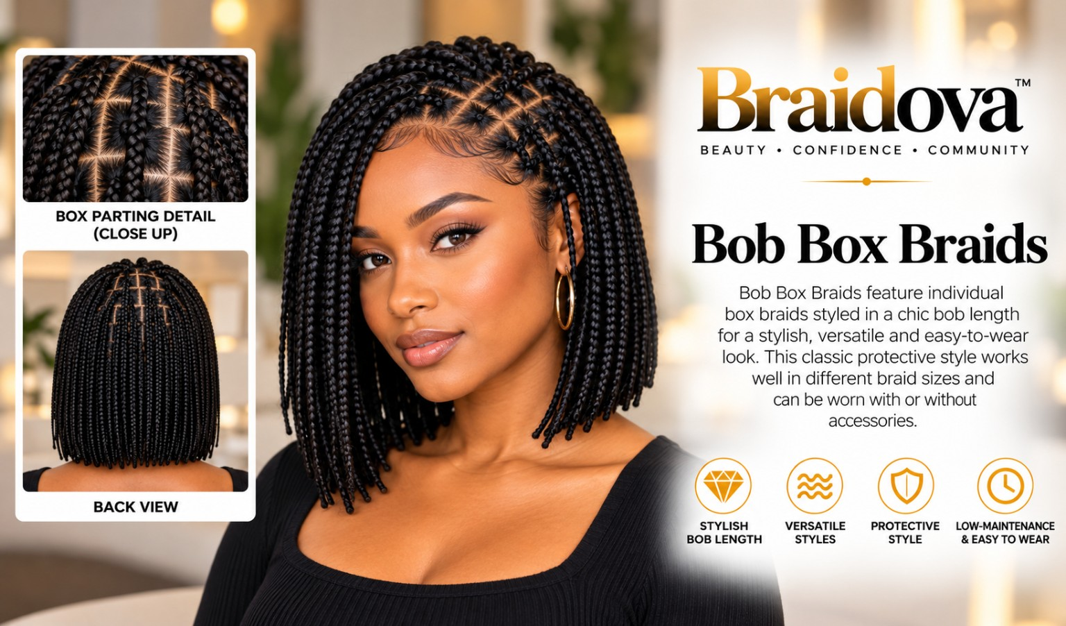 Bob Box Braids - Braidova visual reference