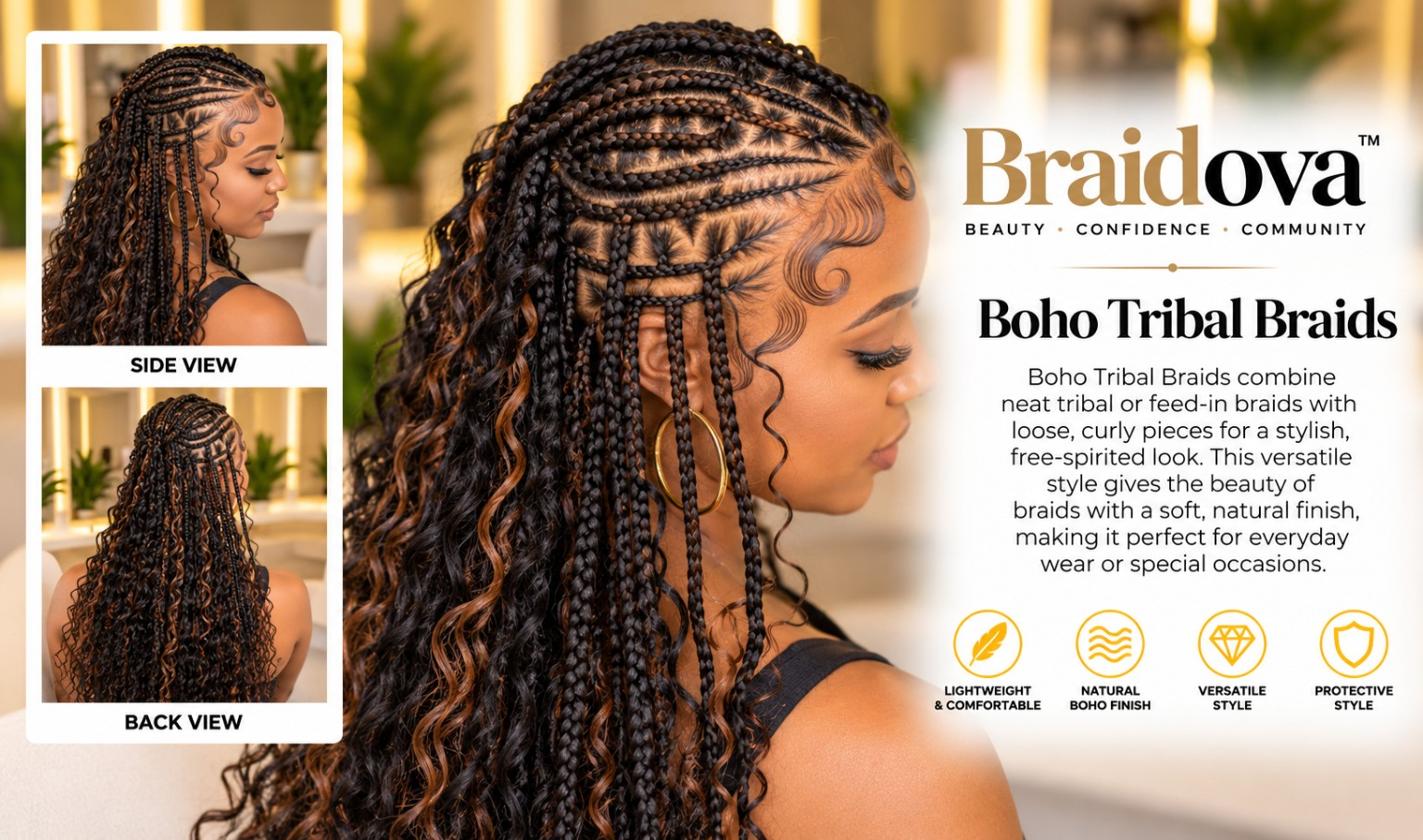 Boho Tribal Braids - Braidova visual reference
