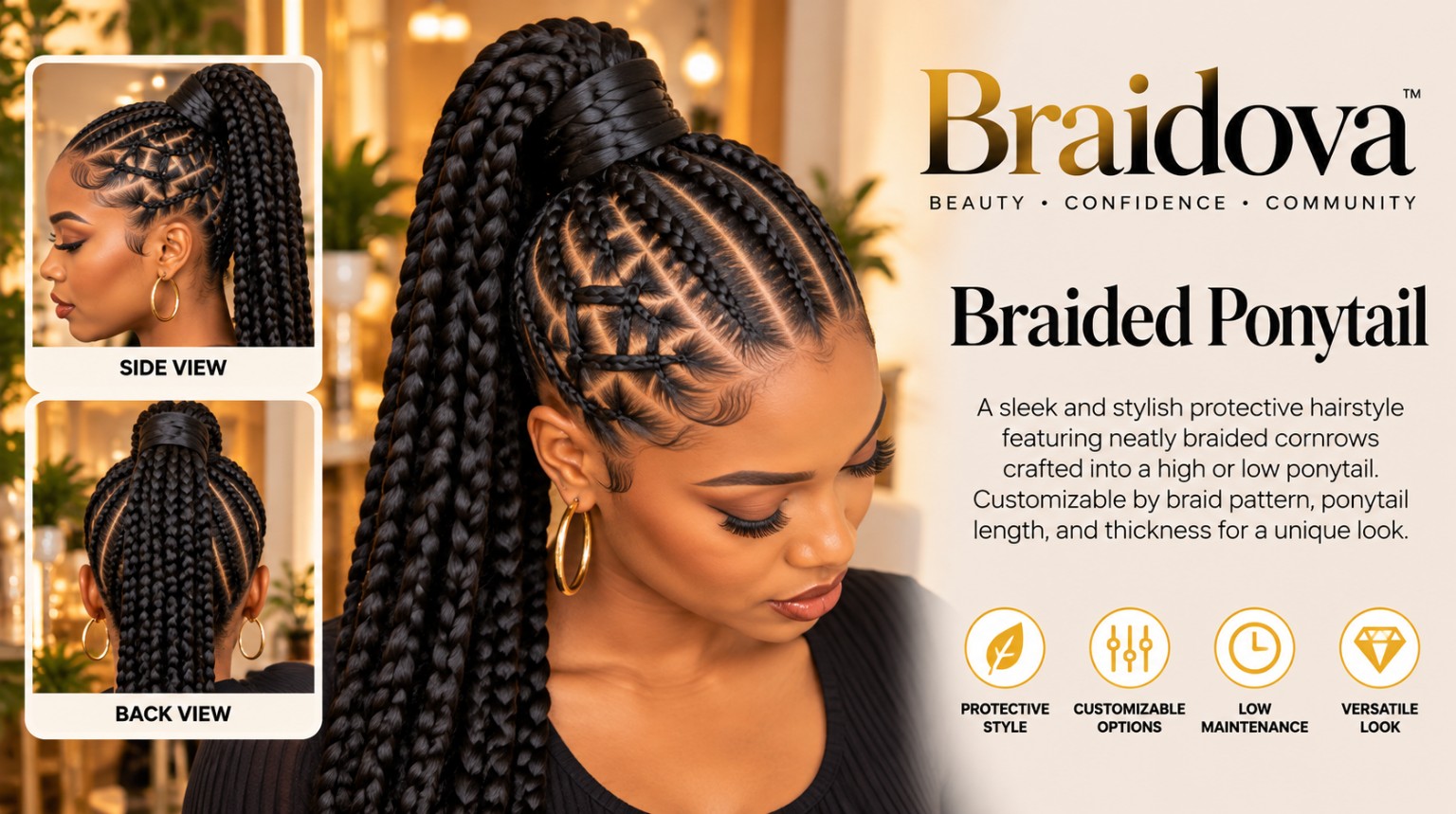 Braided Ponytail - Braidova visual reference