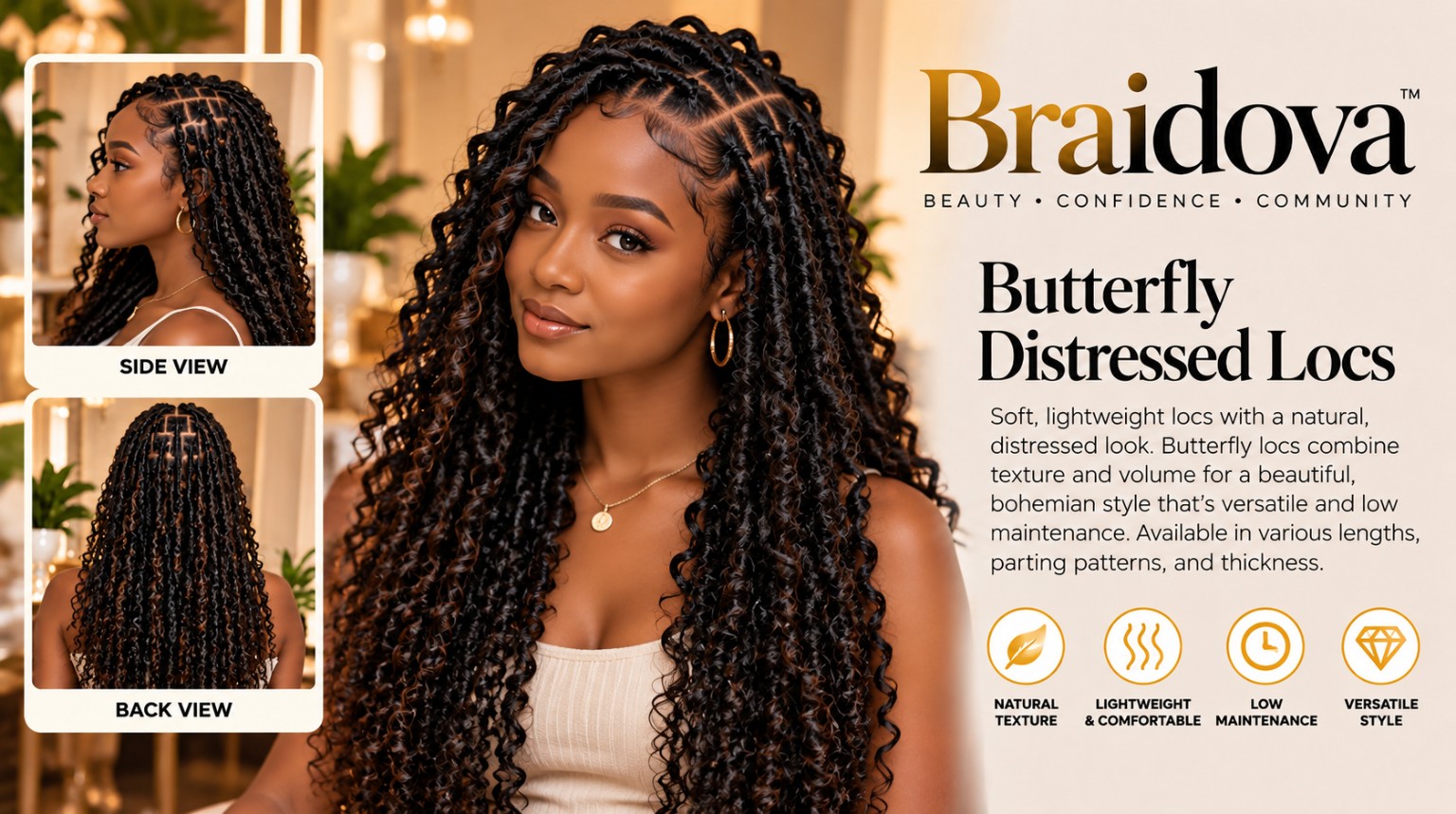 Butterfly Distressed Locs - Braidova visual reference
