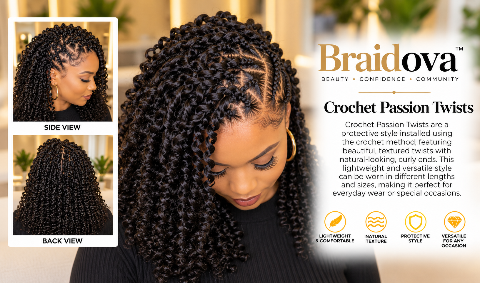 Crochet Passion Twists - Braidova visual reference