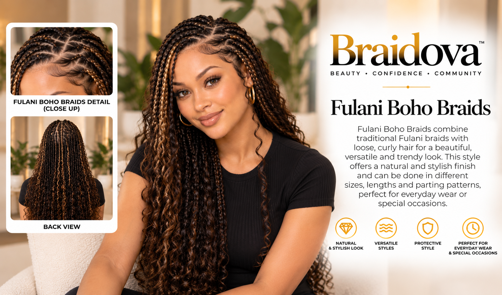 Fulani Boho Braids - Braidova visual reference