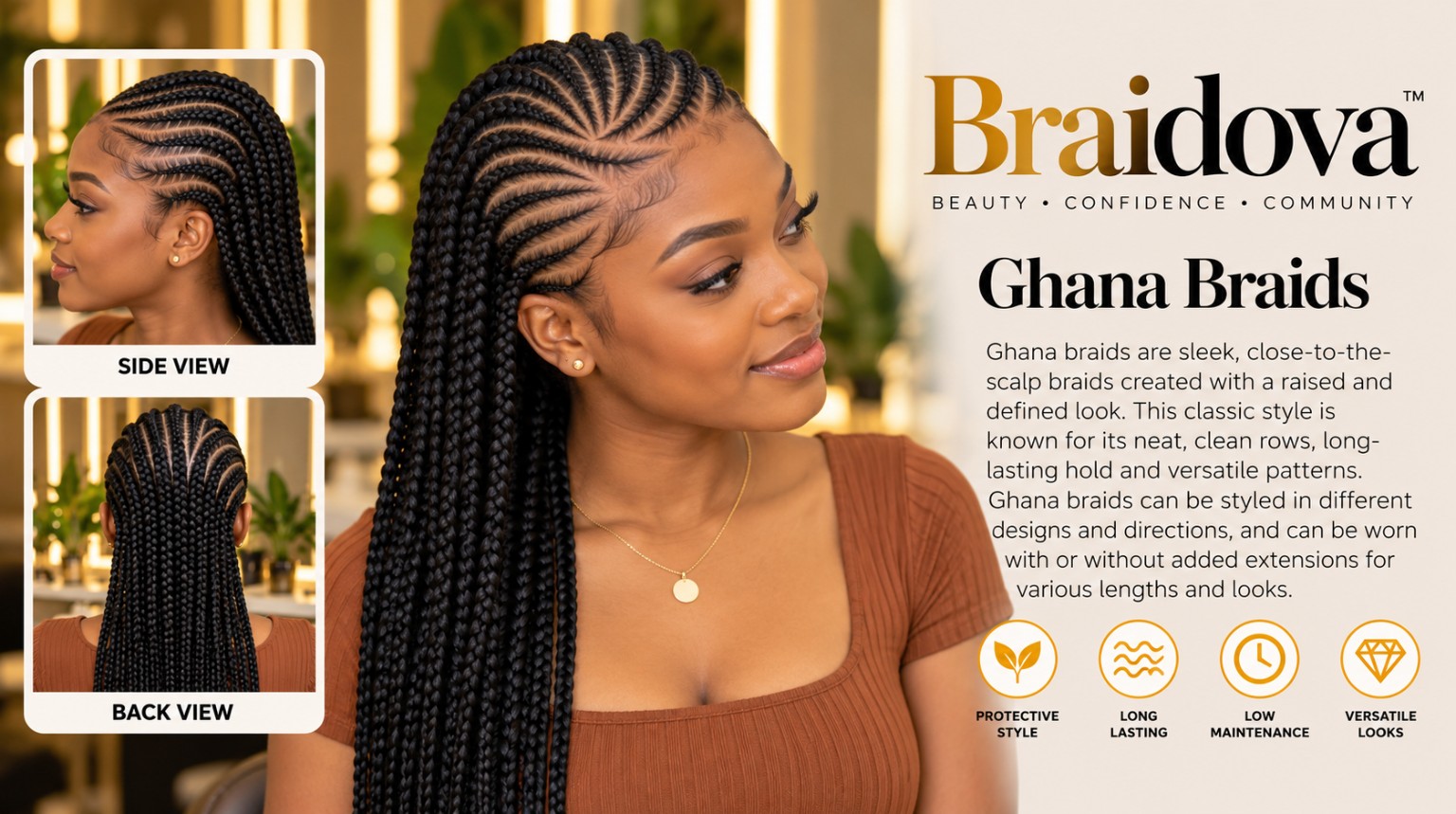 Ghana Braids - Braidova visual reference