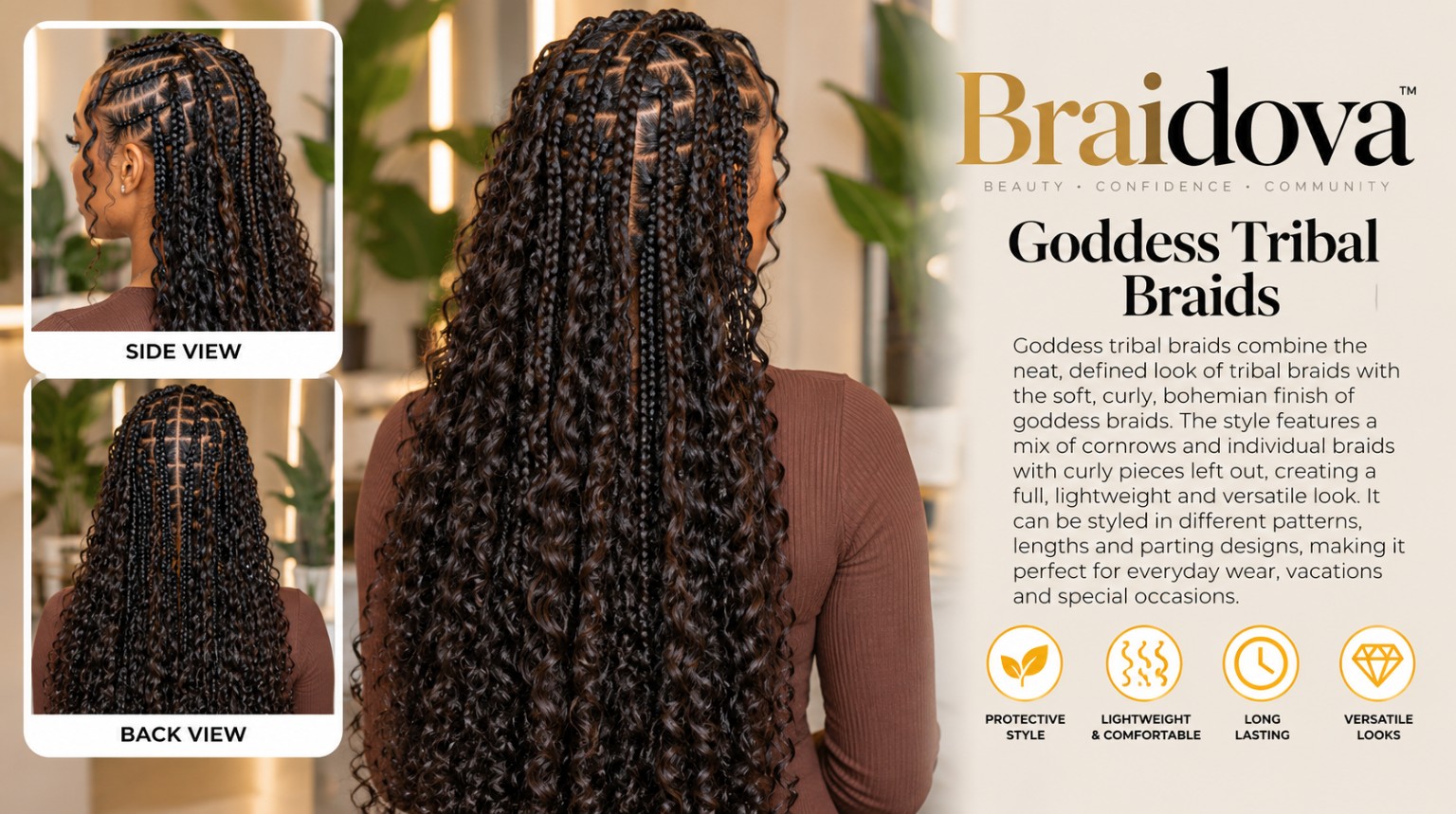 Goddess Tribal Braids - Braidova visual reference