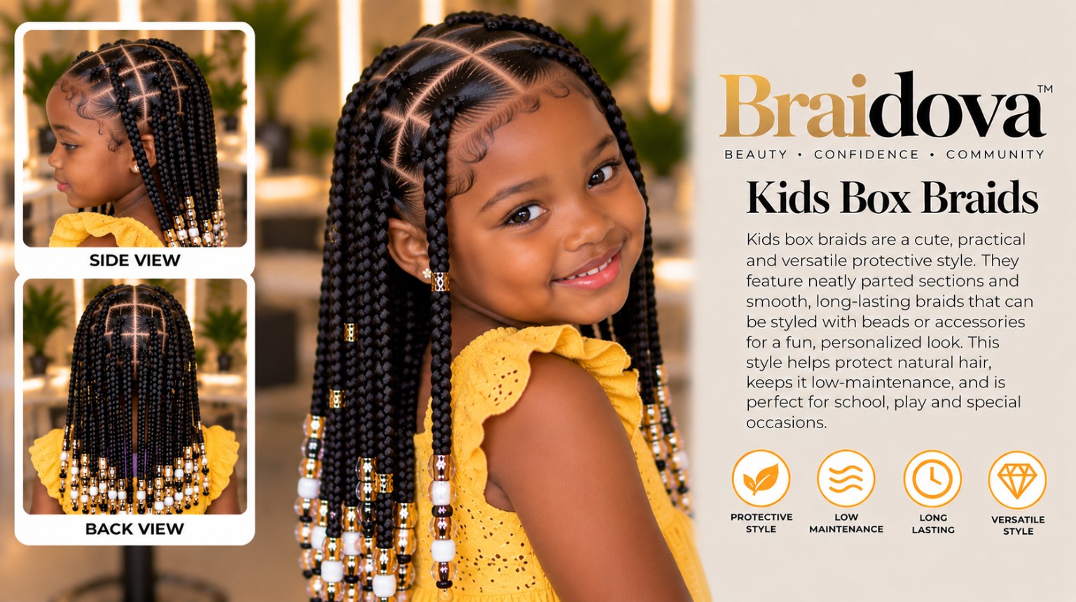 Kids Box Braids - Braidova visual reference