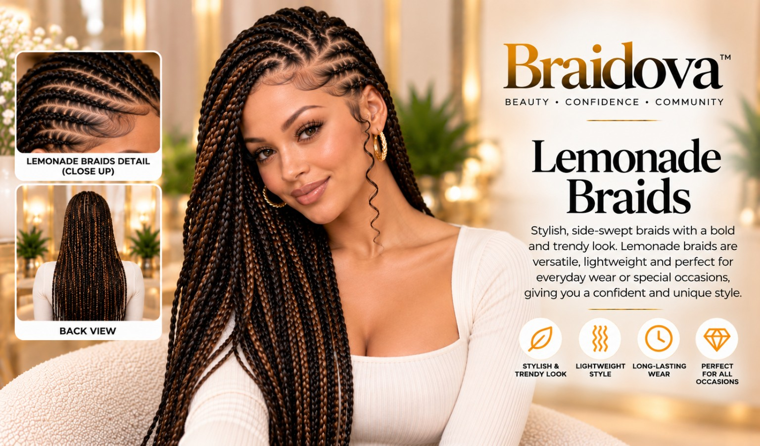 Lemonade Braids - Braidova visual reference