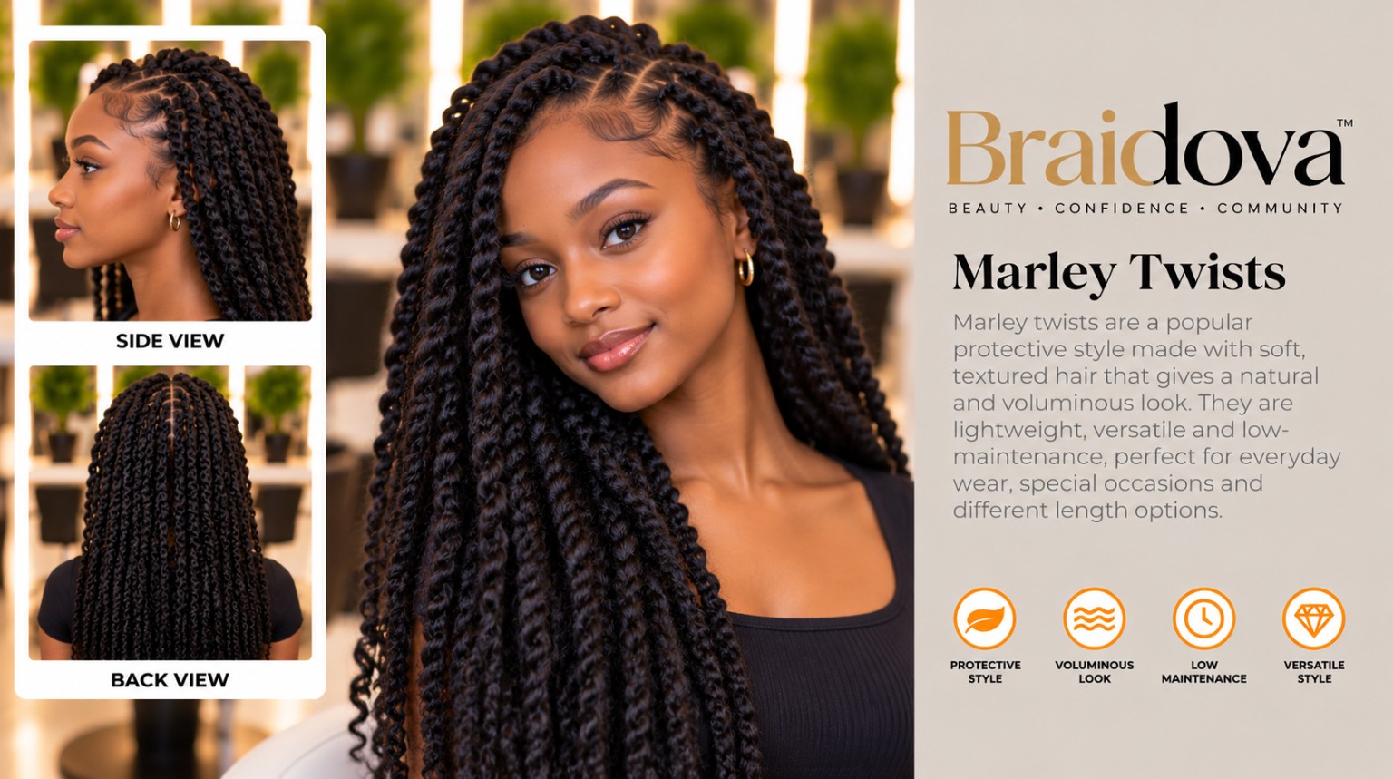 Marley Twists - Braidova visual reference