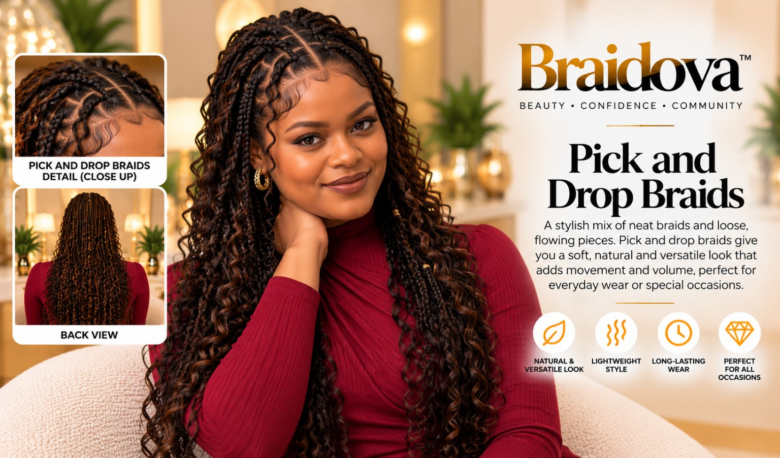 Pick and Drop Braids - Braidova visual reference