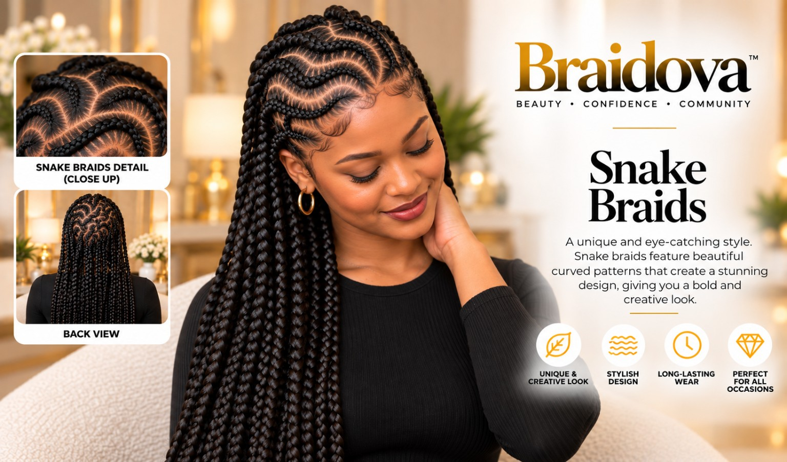 Snake Braids - Braidova visual reference