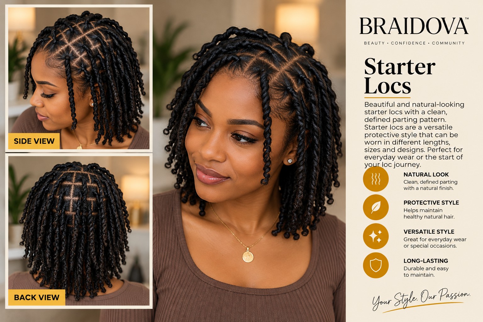 Starter Locs - Braidova visual reference