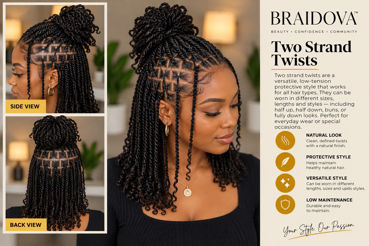Two Strand Twists - Braidova visual reference